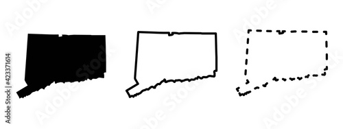 Connecticut state isolated on a white background, USA map