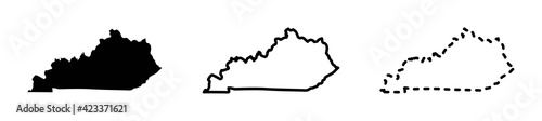 Kentucky state isolated on a white background, USA map photo