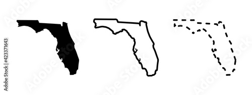 Florida state isolated on a white background, USA map
