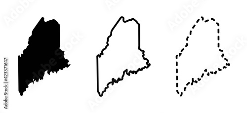 Maine state isolated on a white background, USA map