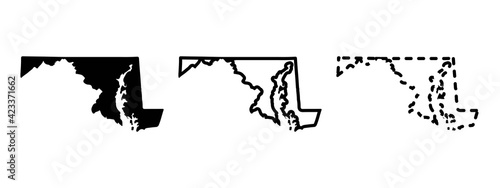 Maryland state isolated on a white background, USA map