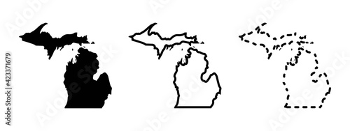 Michigan state isolated on a white background, USA map
