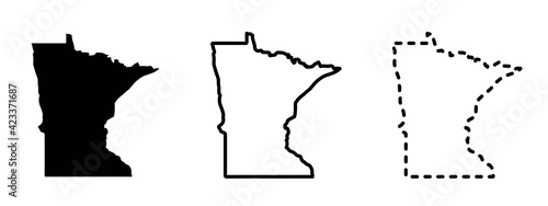 Minnesota state isolated on a white background, USA map photo