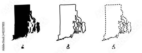 Rhode Island state isolated on a white background, USA map