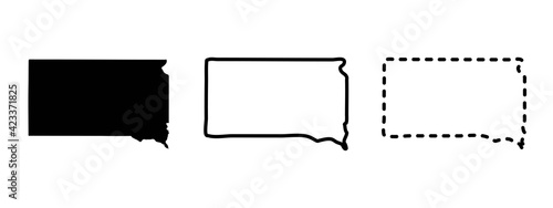 South Dakota state isolated on a white background, USA map