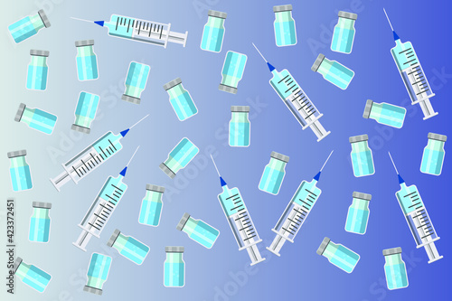 Anti Coronavirus disease COVID-19 infection medical vaccine with typography and copy space. Vector banner. New official name for Coronavirus disease named COVID-19. Vaccination concept.