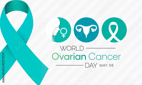 World Ovarian cancer day is observed each year on May 8th. it is a type of cancer that begins in the ovaries. Vector illustration.