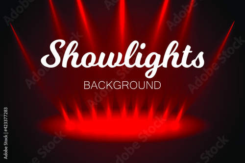 Red light stage background. Abstract colorful background. Eps 10 vector illustration.