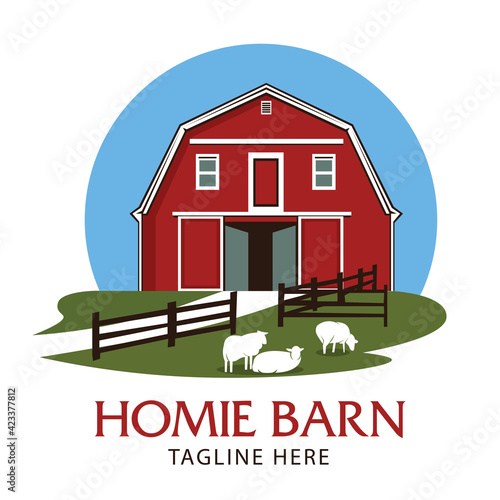 Barn House vector illustration logo