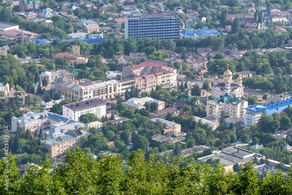 Aerial view of central part of Pyatigorsk. Stavropol Krai, Caucasus, Russia.