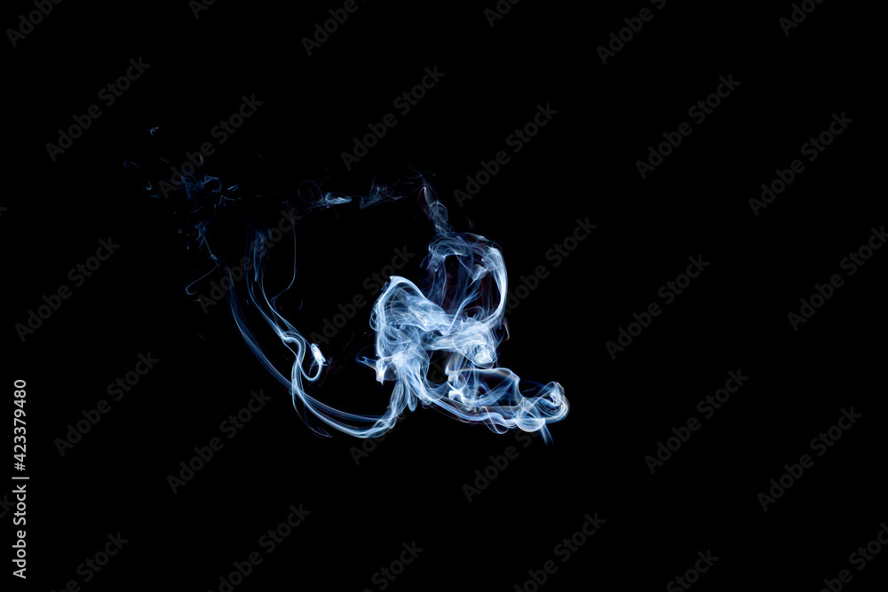 Movement of white smoke isolated on black background. Movement of white smoke isolated on black background.