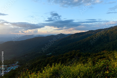 Mountains in sunset at Chiang Mai province, Thailand.