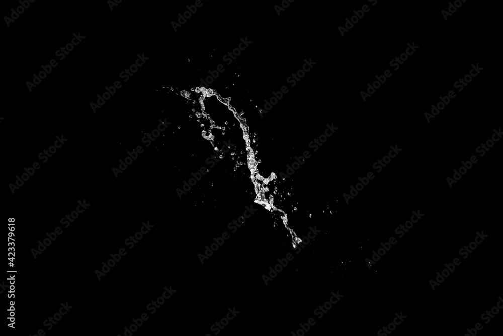 water splash isolated on black background.