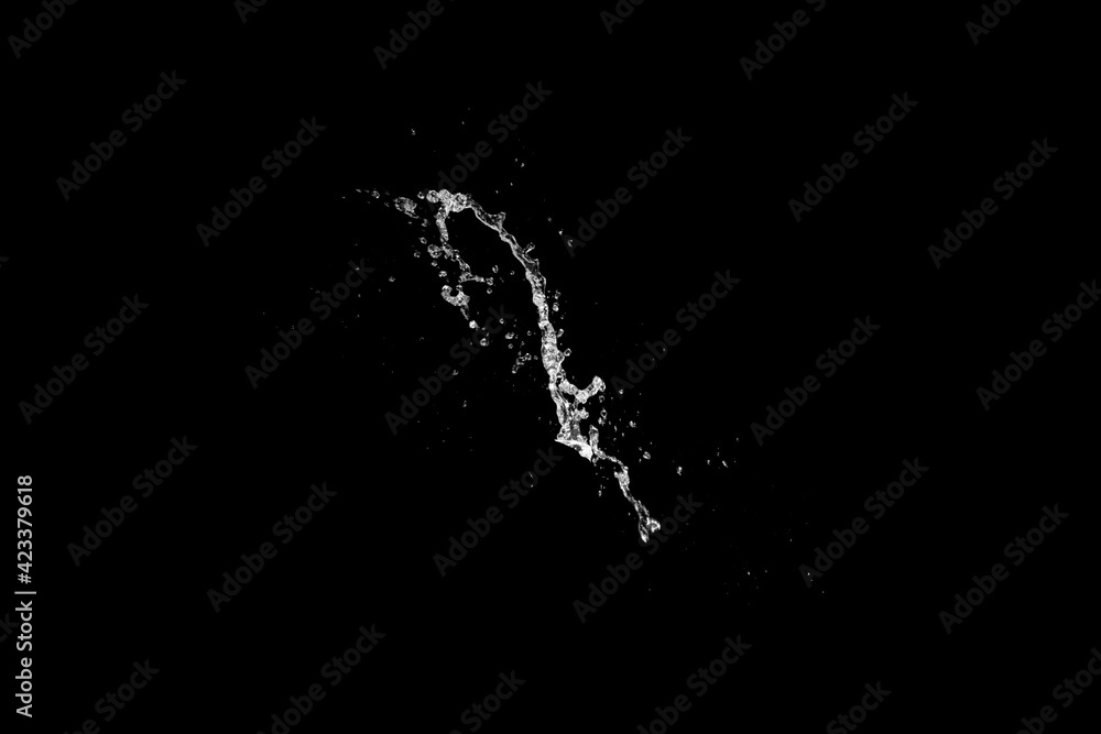 Obraz premium water splash isolated on black background.