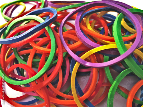 Rubber bands of various colors
