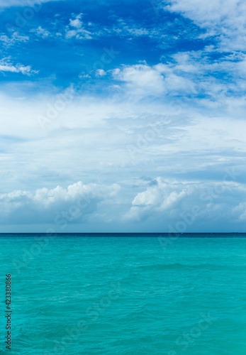 tropical sea under the blue sky. Sea landscape.