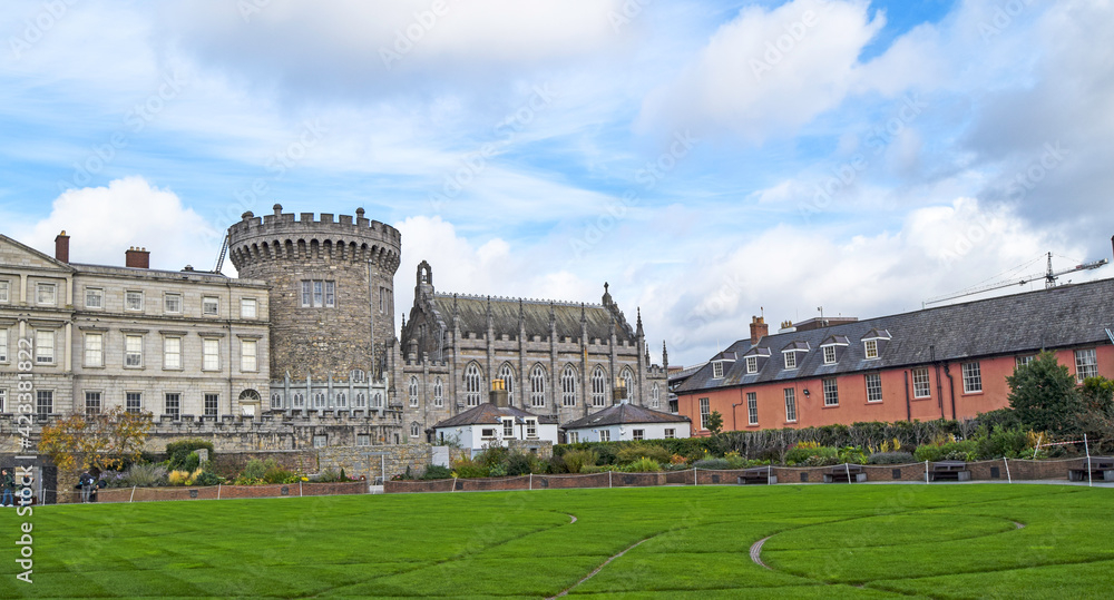 Law garden in front of Dublin castle, Ireland