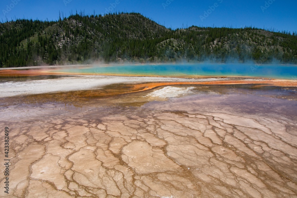 Grand Prismatic Pool in Yellowstone National Park in Wyoming Grand Prismatic Pool in Yellowstone National Park in Wyoming