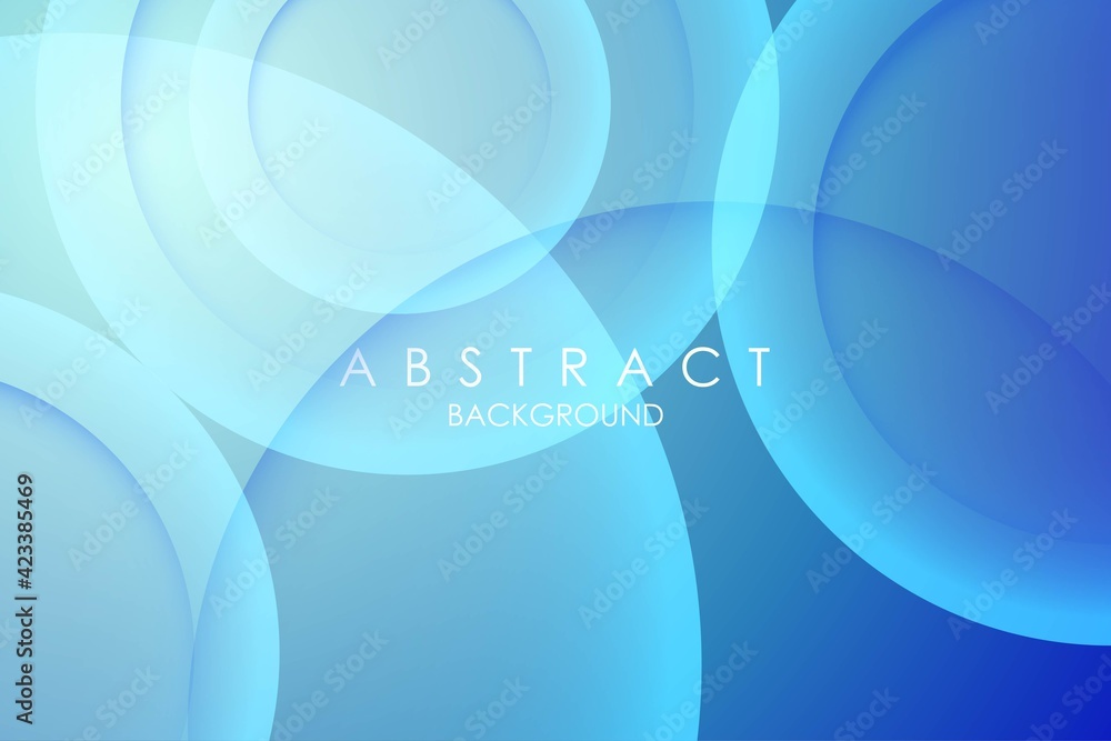 Blue 3d  colorful background. Abstract circle papercut smooth color composition.