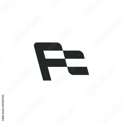 Flag logo design template. Monogram flag design