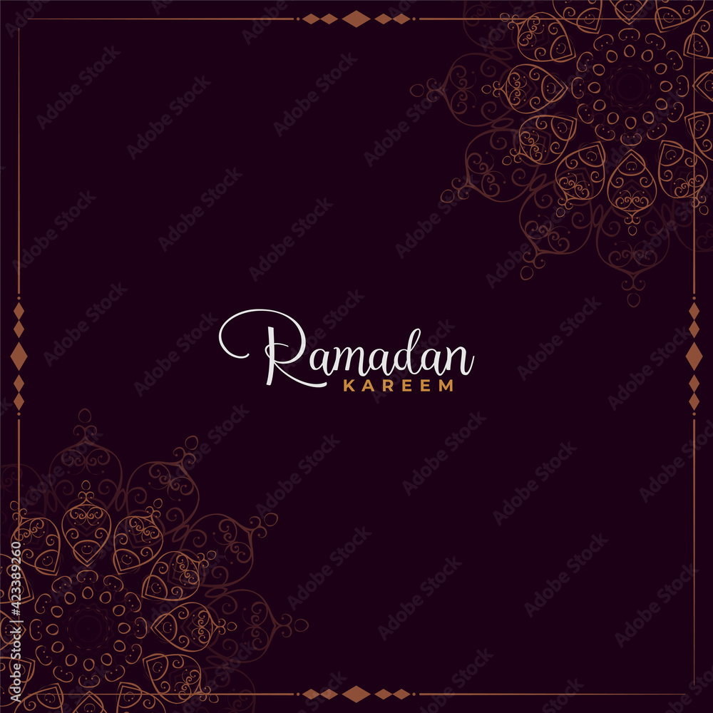 arabic mandala style ramadan kareem background