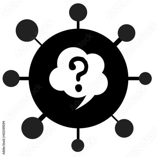 Corona Covid 19 SARS Virus Pandemie Question mark Black and White 
