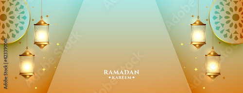 arabic islamic style ramadan kareem eid mubarak banner