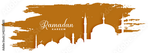 paper style ramadan kareem banner design