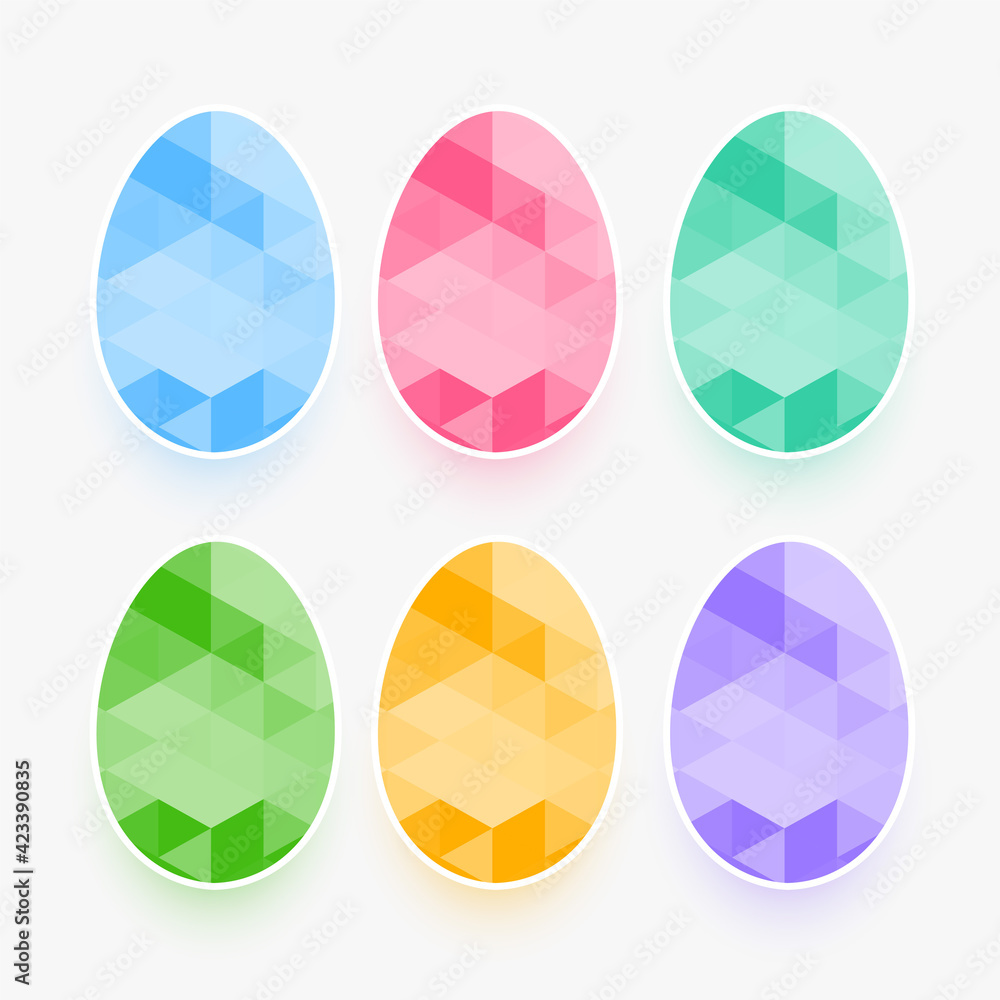 set of easter eggs in gems style set of easter eggs in gems style