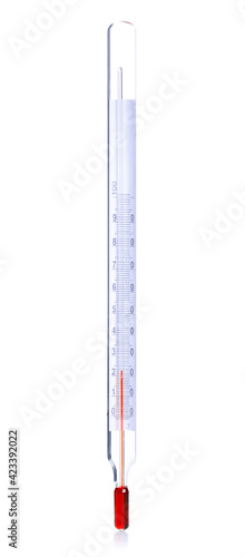 Alcohol thermometer for liquid on white background isolation photo