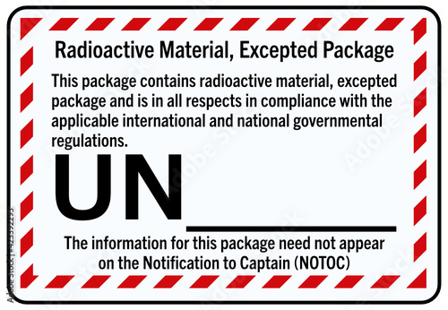Radioactive Material, Excepted Package Label