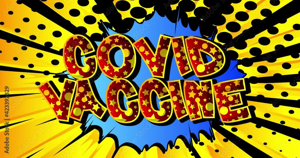 Covid Vaccine comic book word. Retro Cartoon Popup Style Expressions. Colored Comic Bubbles and Speed Radial line. Animation on doodle background. Covid Vaccine comic book word. Retro Cartoon Popup Style Expressions. Colored Comic Bubbles and Speed Radial line. Animation on doodle background.