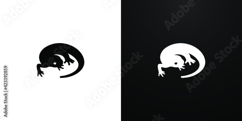 salamander logo - stylish circling  lizard design vector monogram