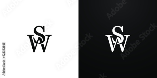 SW / WS initial logo - elegant and stylish overlapping serif letter design vector monogram