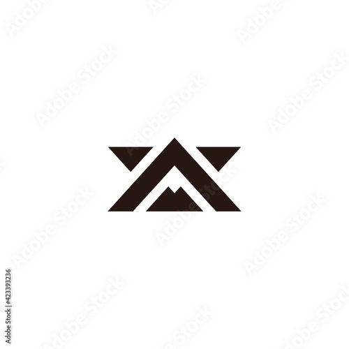 letter am abstract simple triangles geometric logo vector