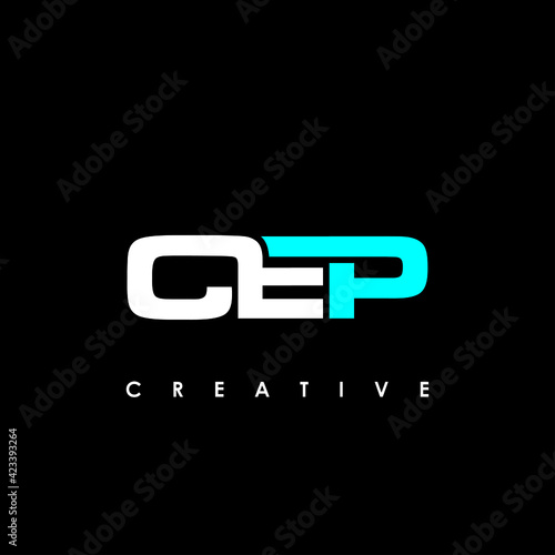 CEP Letter Initial Logo Design Template Vector Illustration