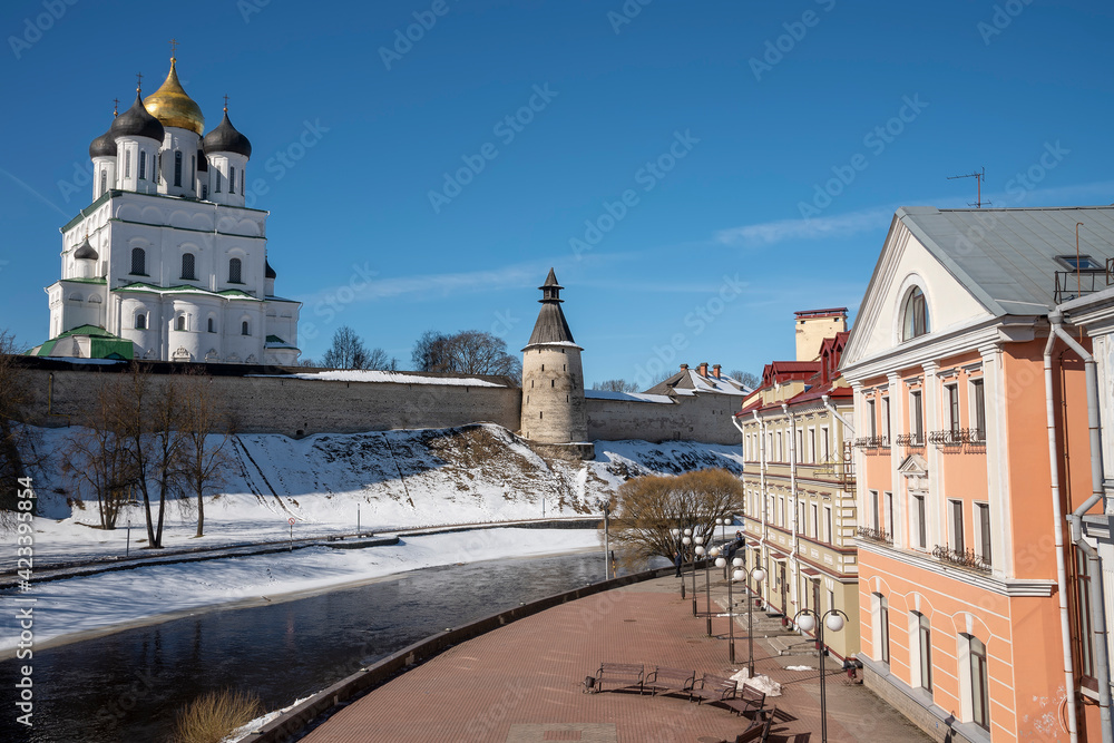the fortress wall of the Pskov Kremlin