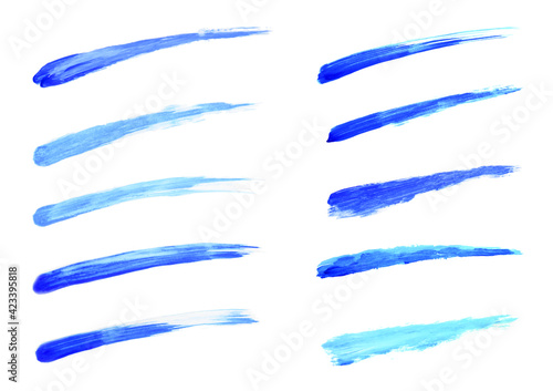 水彩　素材　アンダーライン　ブルー