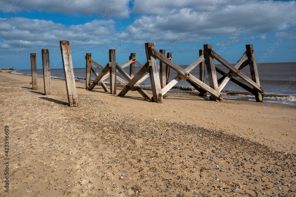 Remains of the extended part of the Wellington Pier at Great Yarmouth