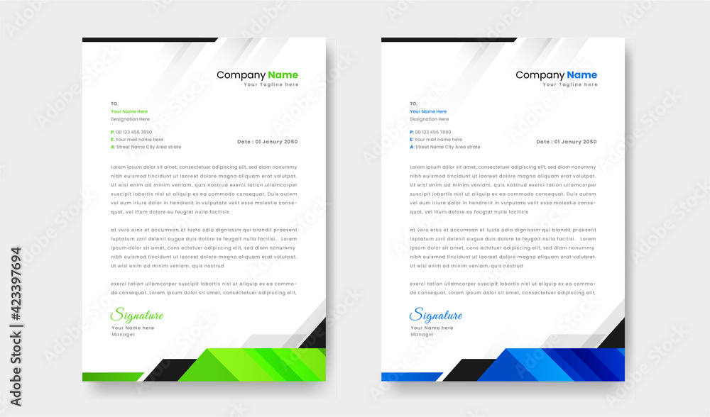 Abstract minimalist style Letterhead template Abstract minimalist style Letterhead template