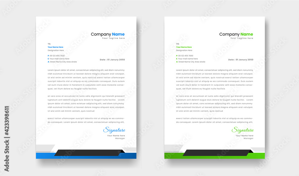 Abstract minimalist style Letterhead template