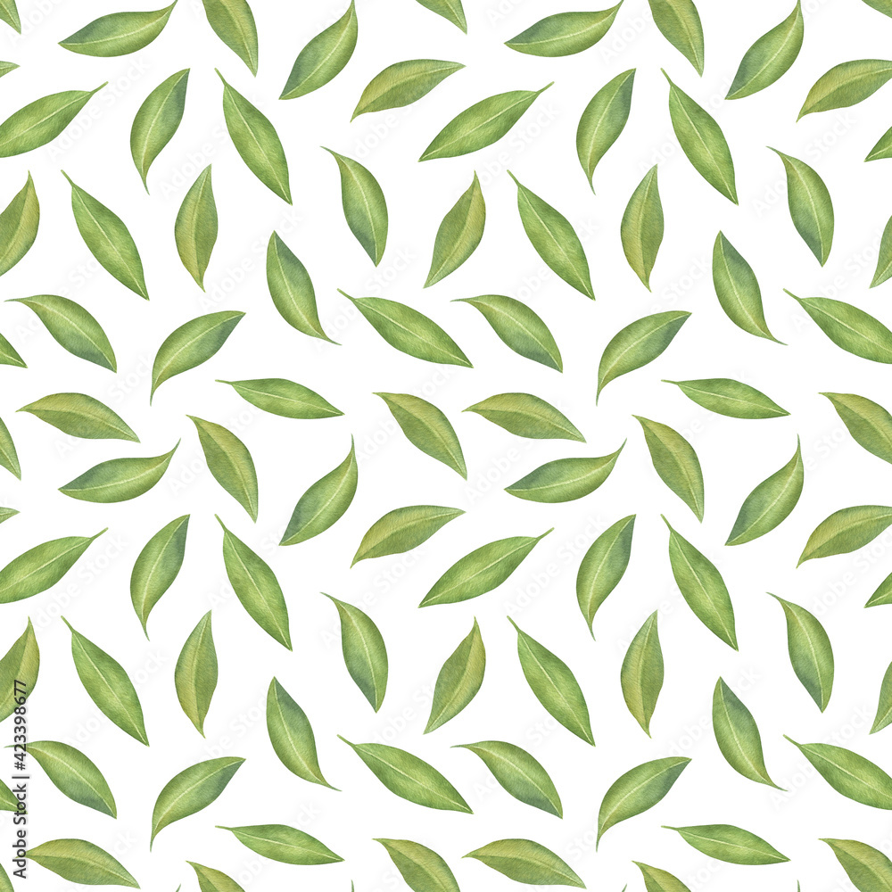 Green Leaves Seamless Pattern Green Leaves Seamless Pattern