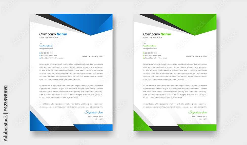 Abstract minimalist style Letterhead template Abstract minimalist style Letterhead template