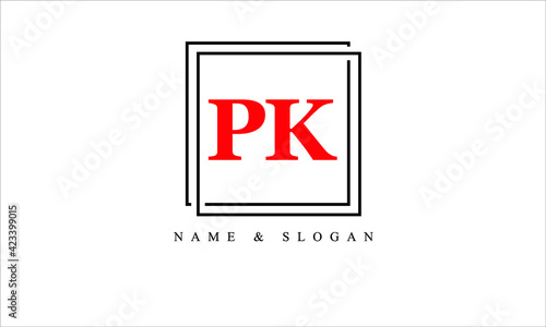 PK, KP, P, K abstract letters logo monogram