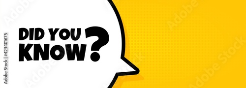 Speech bubble banner with Did you know text. Loudspeaker. For business, marketing and advertising. Vector on isolated background. EPS 10
