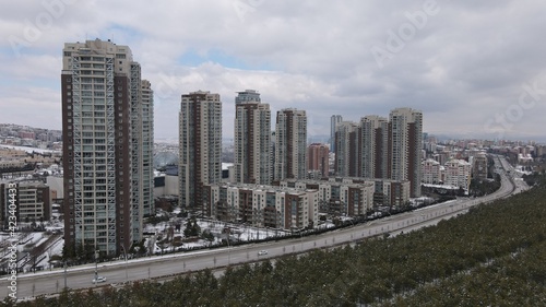 Drone photography of the city and forest (Park Oran Konutları), Ankara - Turkey