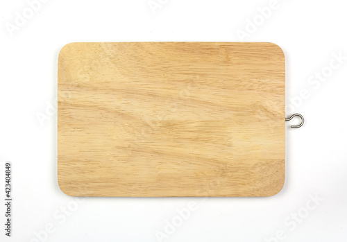 Cutting board made of wood isolated on white background.