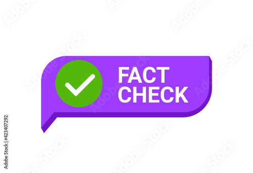 Fact check myth vs truth. True fact check vector icon concept