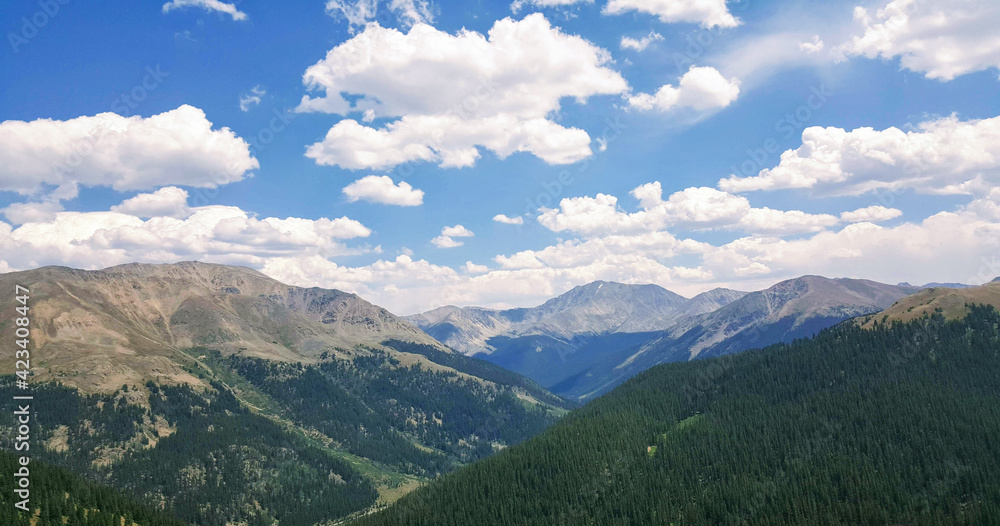 Mountain landscape with clouds