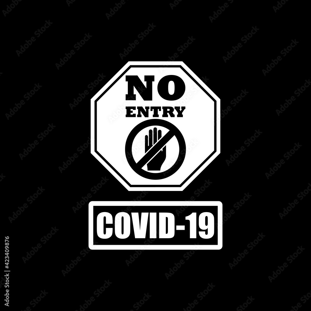 No face mask no entry sign isolated on dark background Stock